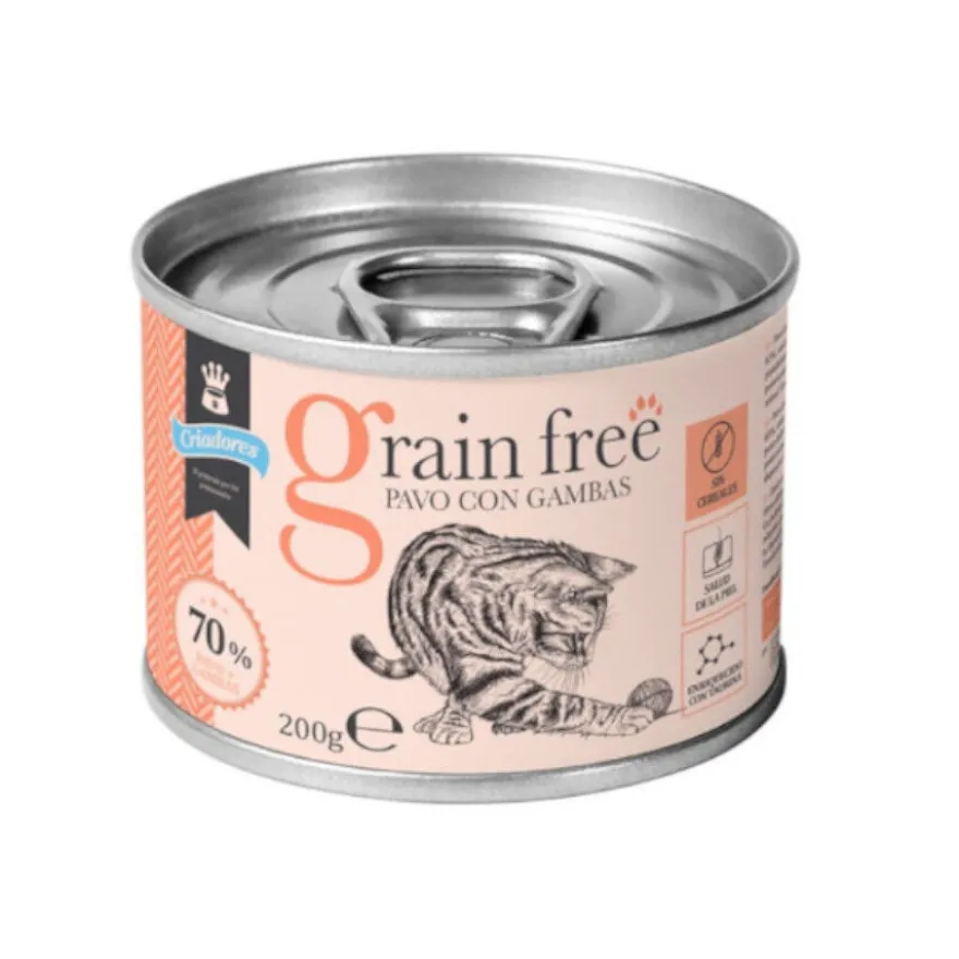 Criadores Adulto Grain Free Peru e Camarões lata para gatos