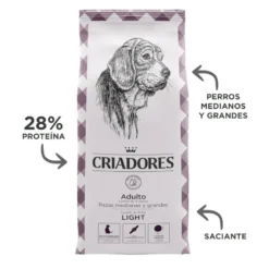 Criadores Adulto Light Frango ração para cães de porte médio e grande