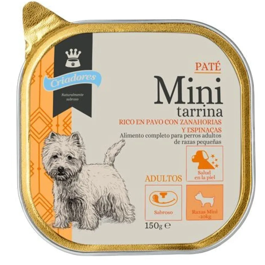 Criadores Adulto Mini Comida Húmida de Peru em terrina para cães