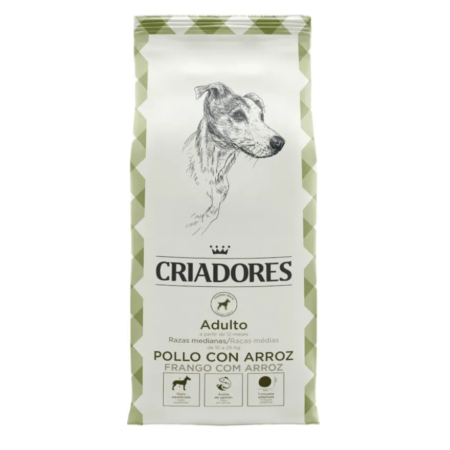 Criadores Adulto Ração de frango e arroz para cães de porte médio