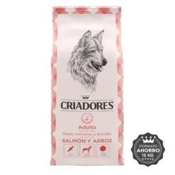 Criadores Adulto Salmão e Arroz ração para cães de porte médio e grande