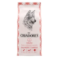 Criadores Adulto Salmão e Arroz ração para cães de porte médio e grande