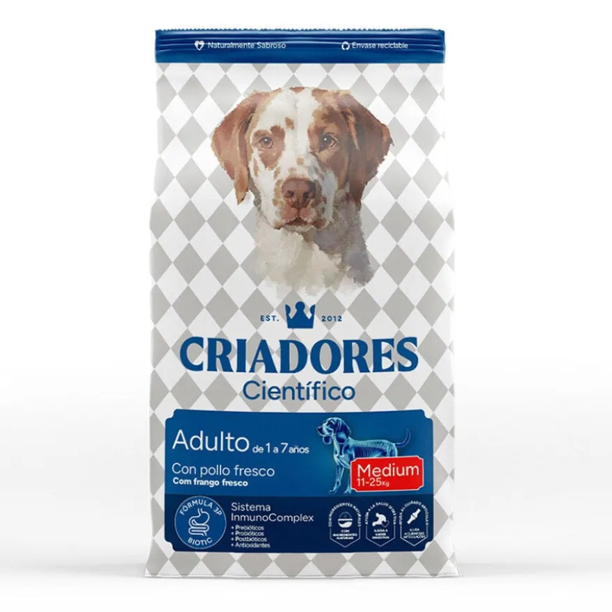 Criadores Científico Adulto Medium Ração de frango para cães