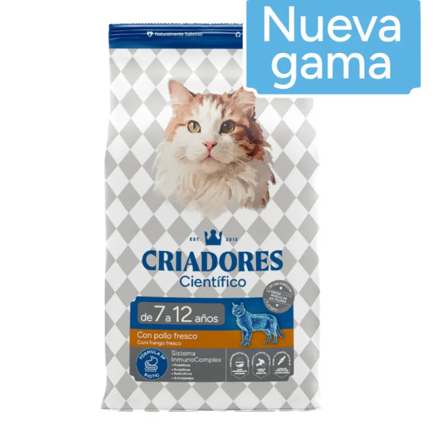 Criadores Científico Mature +7 Ração de frango para gatos