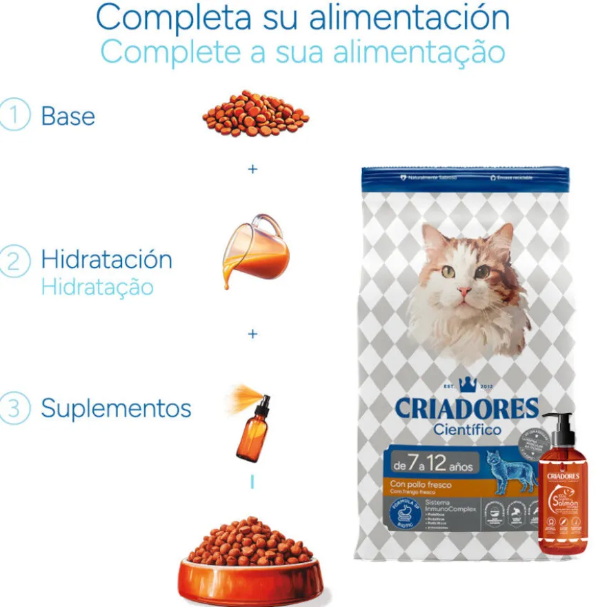 Criadores Científico Mature +7 Ração de frango para gatos