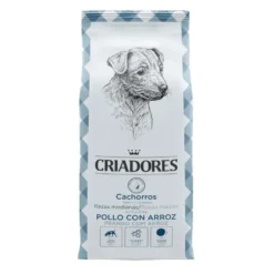 Criadores Frango e Arroz ração cachorros raças médias