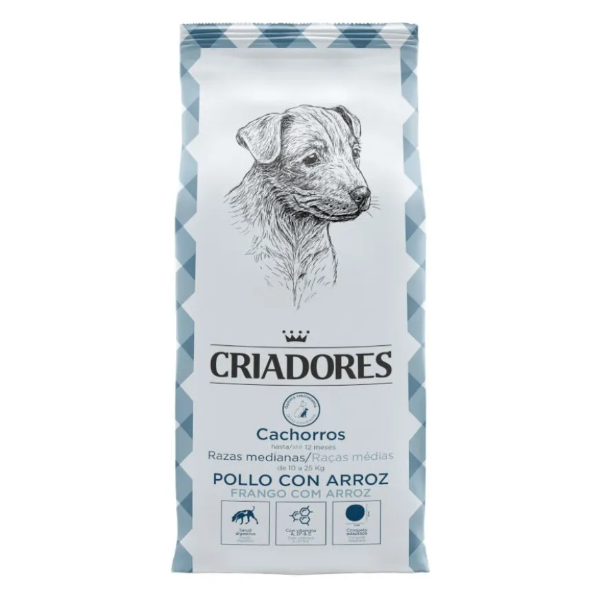 Criadores Frango e Arroz ração cachorros raças médias