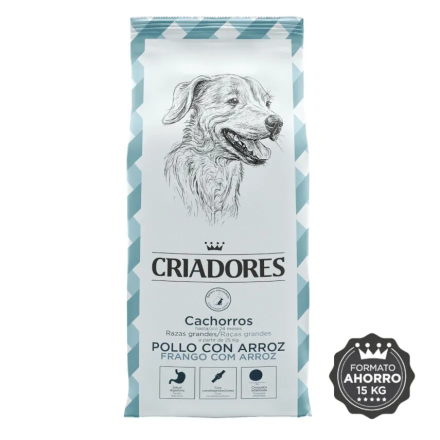 Criadores Frango e Arroz ração para cachorros de raças grandes
