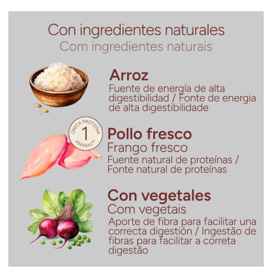 Criadores Monoproteico Light -40% de gordura Ração de frango para cães adultos