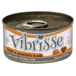 Croci Vibrisse Comida húmida de atum e fiambre de frango em lata para gatos