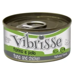 Croci Vibrisse Comida húmida de atum e frango em lata para gatos