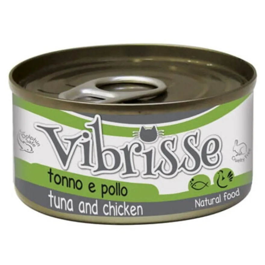 Croci Vibrisse Comida húmida de atum e frango em lata para gatos