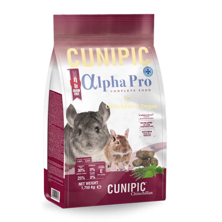 Cunipic Alpha Pro Grain Free comida chinchilas