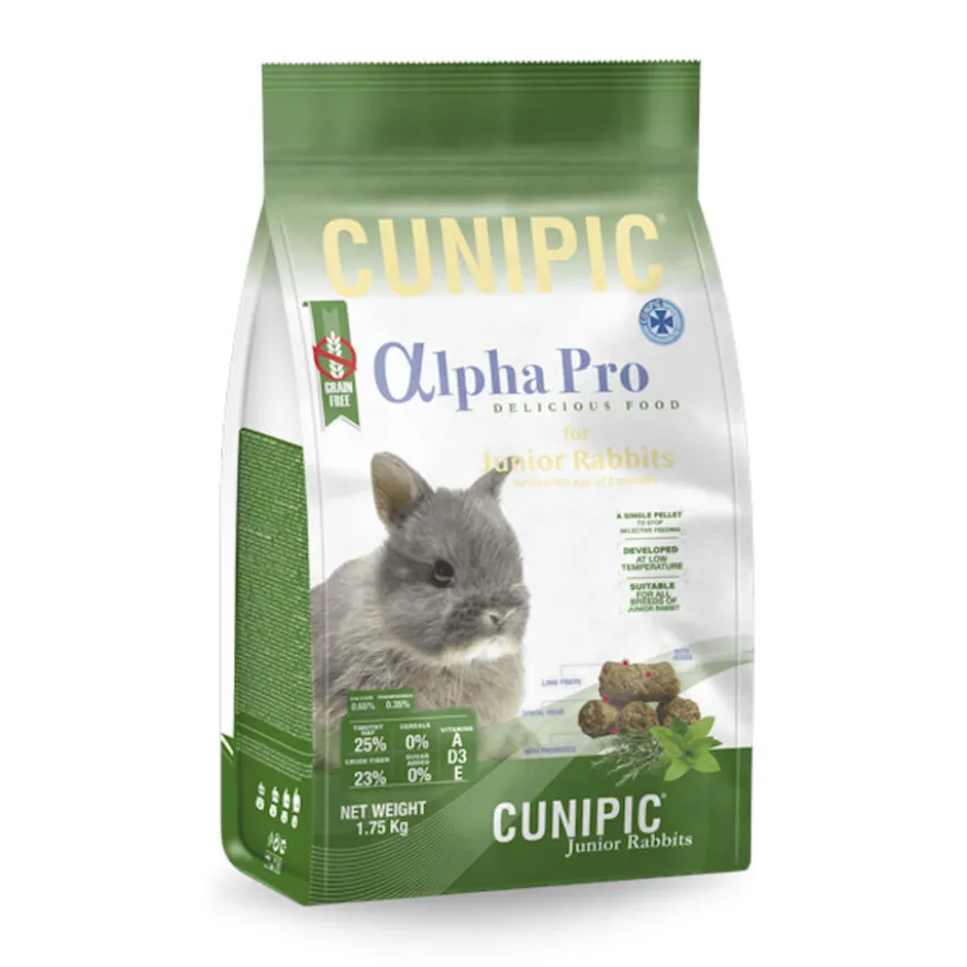 Cunipic Alpha Pro Junior Grain Free comida coelhos