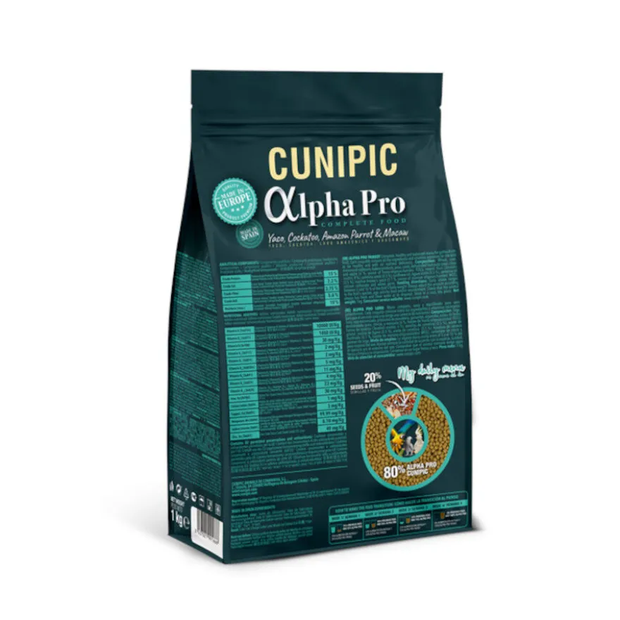 Cunipic Alpha Pro Parrots Natural Blend Comida para Papagaios