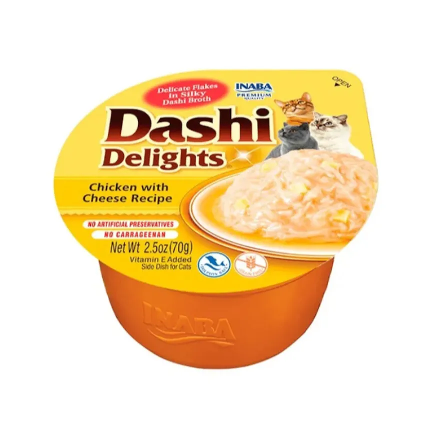 Dashi Delights Snack Cremoso de Frango e Queijo em terrina para gatos