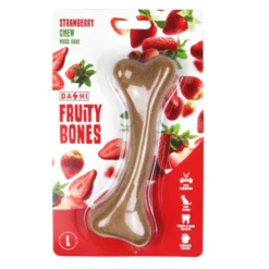 Dashi Fruity Bone Morango Mordedor em forma de osso para cães
