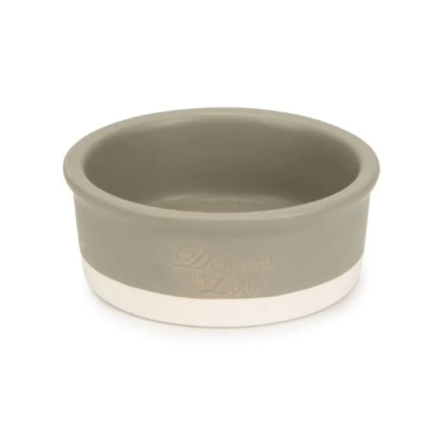 Designed by Lotte Joa Comedouro de Cerâmica Cinza para cães