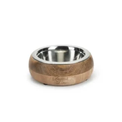 Designed by Lotte Mandira Comedouro de Madeira para cães