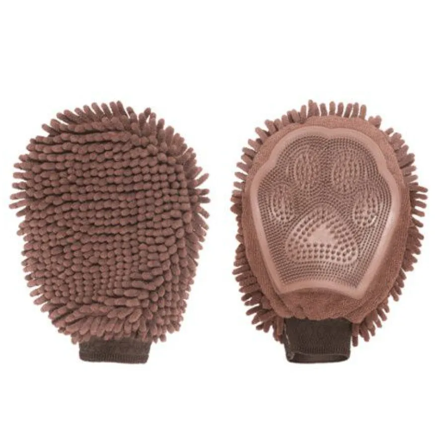DGS Luva de Microfibra e Goma Castanha para cães e gatos