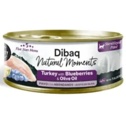Dibaq Natural Moments Comida Húmida de Peru com Mirtilos para gatos