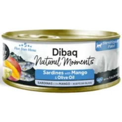 Dibaq Natural Moments Comida Húmida de Sardinha com Manga para gatos