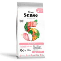Dibaq Sense Grain Free Kitten Peru e Salmão ração para gatos