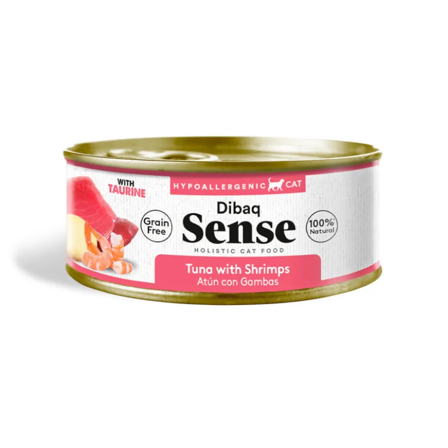 Dibaq Sense Grain Free Sterilized Adult Atum e Camarão lata para gatos