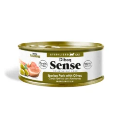 Dibaq Sense Sterilized Gain Free Porco Ibérico com Azeitonas lata para gatos