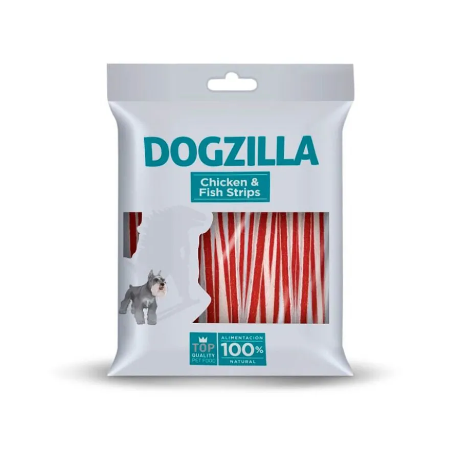 Dogzilla Tiras de frango e peixe para cães