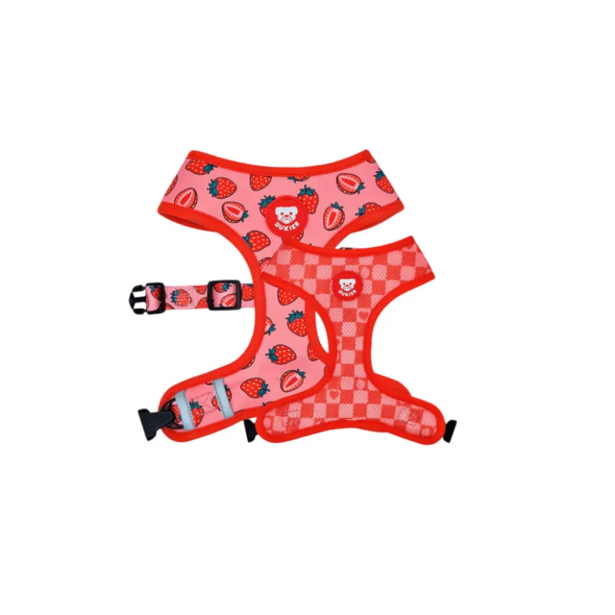 Dukier Arnês Reversível estampado Berry Love para cães