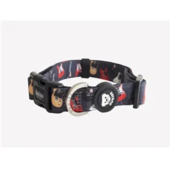Dukier Coleira com estampado roqueiro para cães