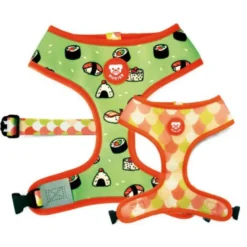 Dukier Nigiri Peitoral reversível com estampado Sushi para cães