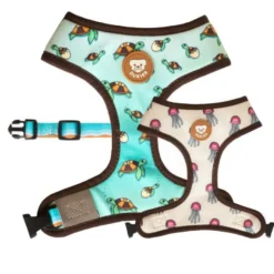 Dukier Peitoral reversível com estampado de tartaruga para cães