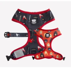 Dukier Peitoral reversível com estampado roqueiro para cães