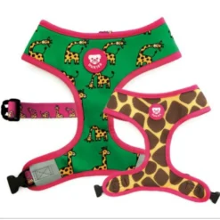 Dukier Savana Peitoral com estampa de girafa reversível para cães