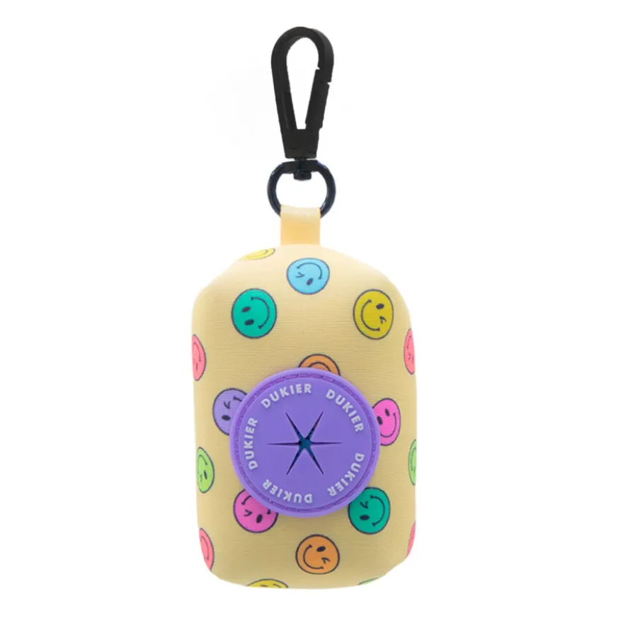 Dukier Smiley Porta-sacos com mosquetão para cães