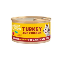 Edgard & Cooper Adult Pedaços de Peru e Frango com molho em lata para gatos