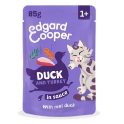 Edgard & Cooper Comida húmida de pato e peru em molho em saquetas para gatos