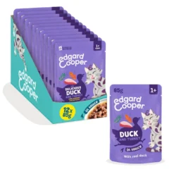 Edgard & Cooper Comida húmida de pato e peru em molho em saquetas para gatos