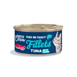 Edgard & Cooper Comida húmida Filetes de Atum e Lula em Caldo em lata para gatos