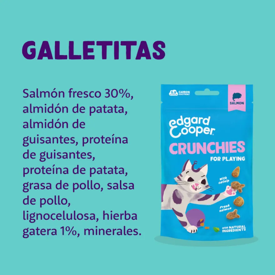 Edgard & Cooper Galletas Crunchies Salmão para gatos