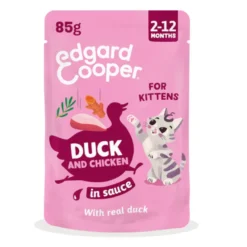Edgard & Cooper Kitten Comida húmida de pato e frango em molho em saquetas para gatos