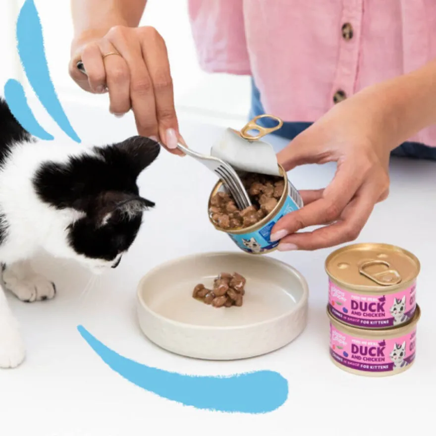 Edgard & Cooper Kitten Pedaços de Bacalhau e Frango com molho em lata para gatinhos