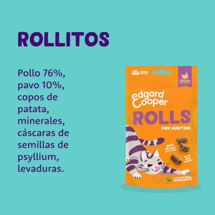 Edgard & Cooper Rolitos Frango e Perú para gatos
