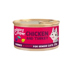 Edgard & Cooper Senior Pedaços de Frango e Peru com molho em lata para gatos