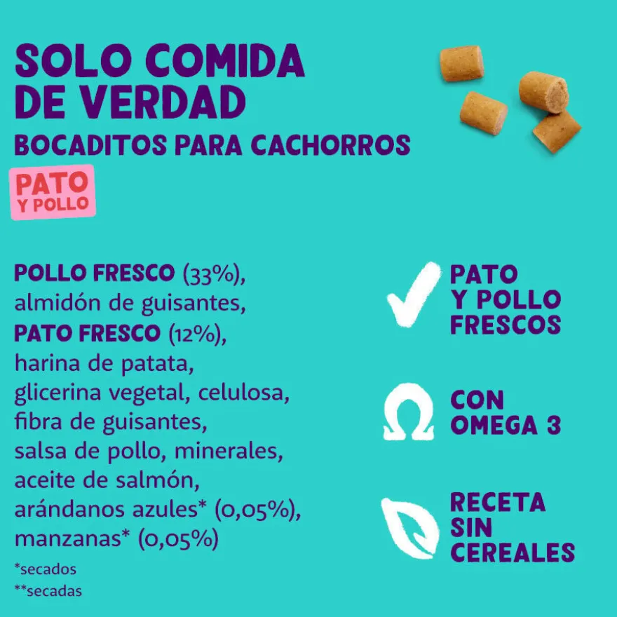 Edgard & Cooper Snacks Mini de Pato e Frango para cachorros