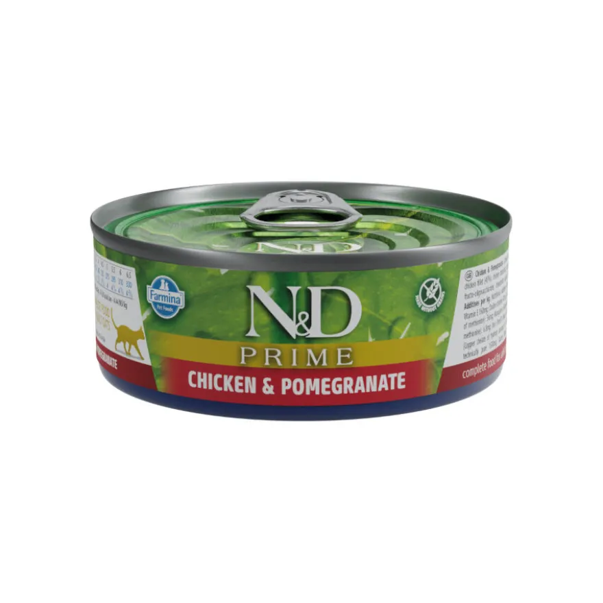 Farmina N&D Prime Frango e Romã lata para gatos