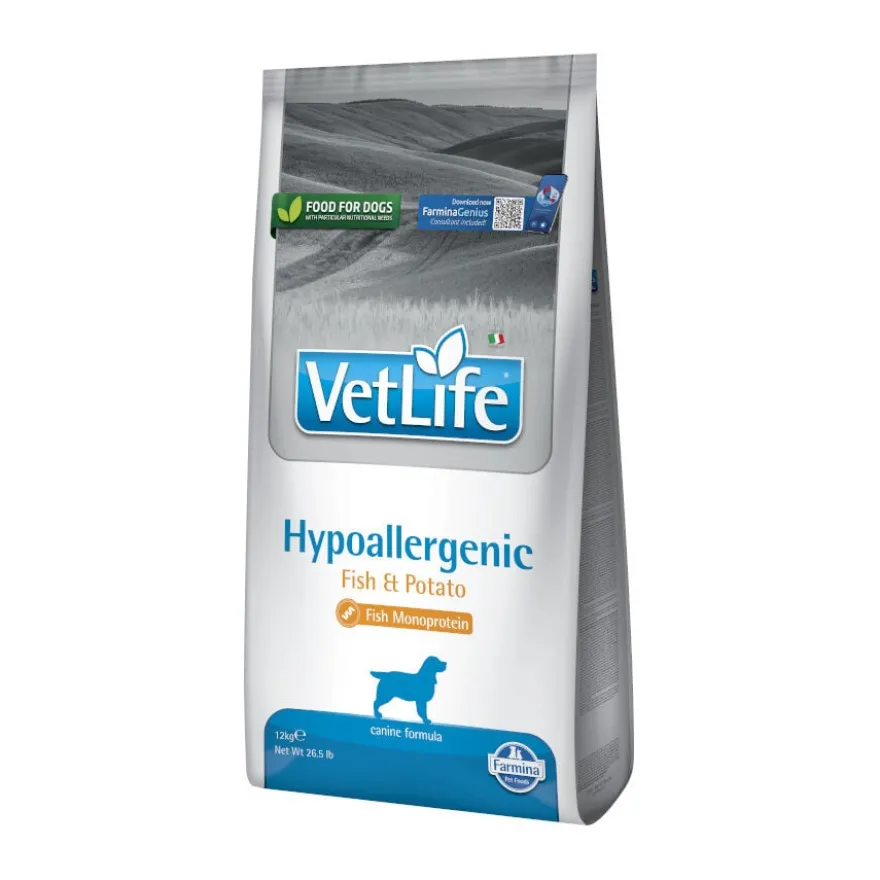 Farmina Vet Life Ração hipoalergênica para cães com peixe e batata doce
