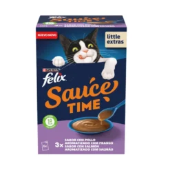 Felix Cat Molho de frango e salmão para gatos